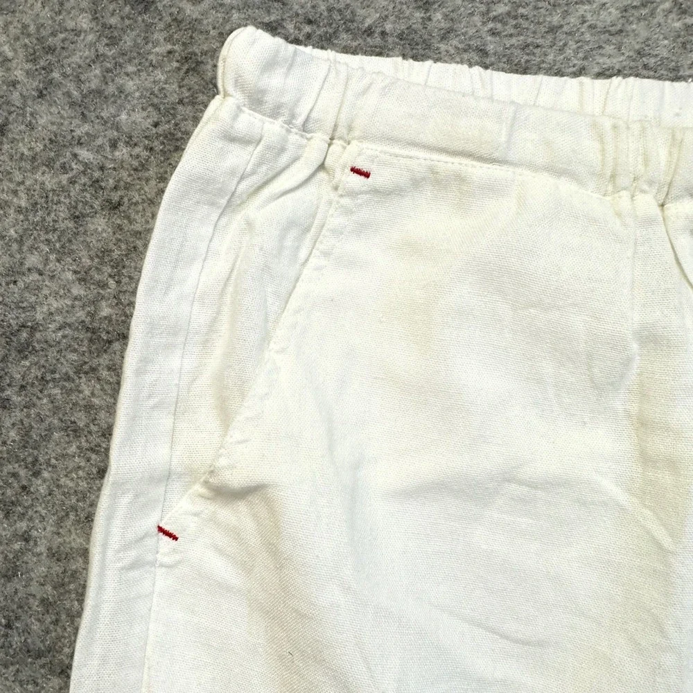 Linen Drawstring Pants Mens XL White New Casual Straight Leg